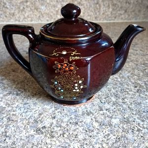 Vintage Brown Stoneware Teapot Japan Original